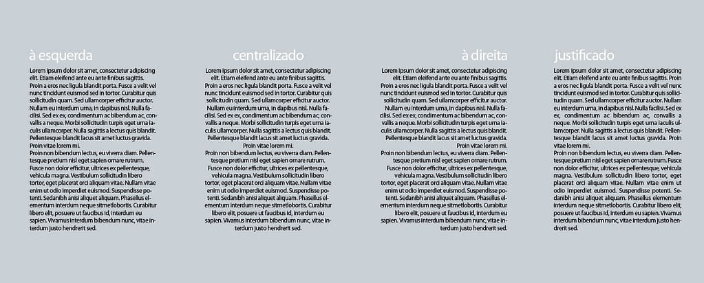 Design editorial alinhamentos